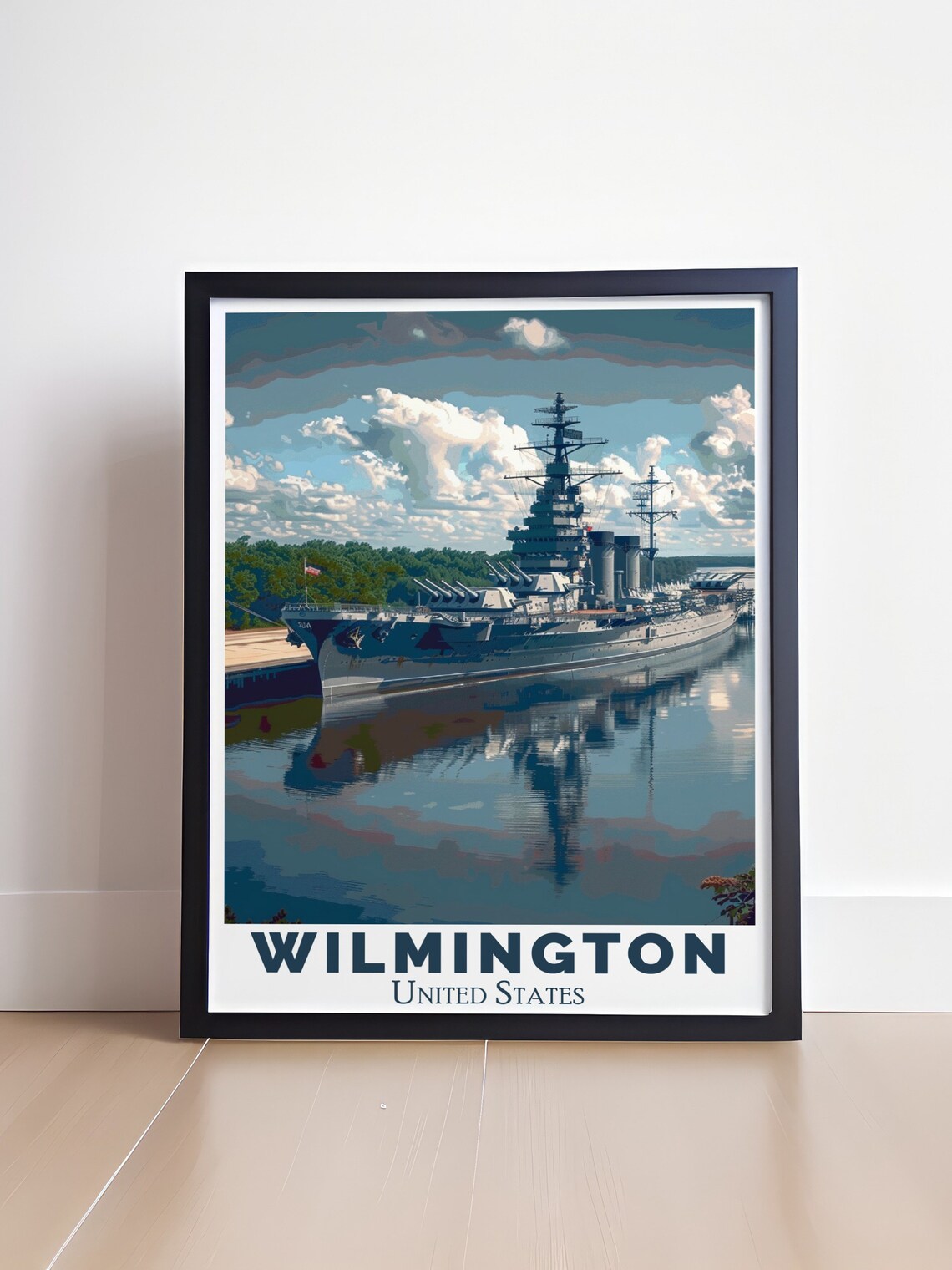 Battleship North Carolina Wilmington Harbor Ship Memorial Poster - Image 4