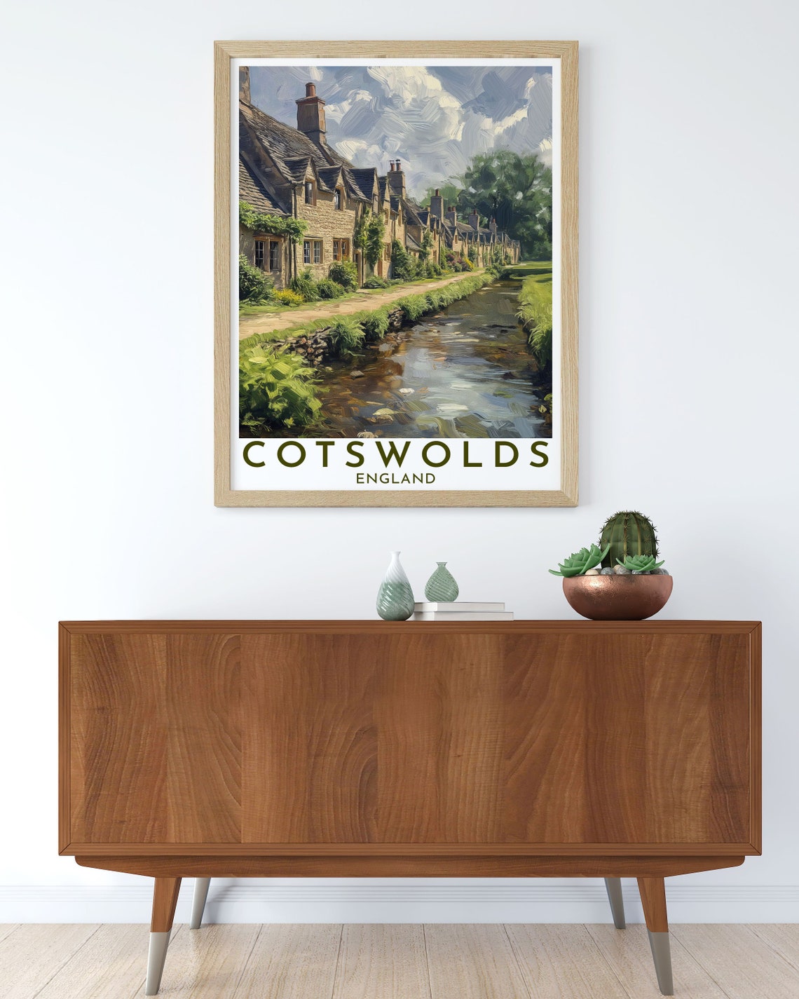 Cotswolds England Arlington Row Bibury Stone Cottages Poster - Image 2