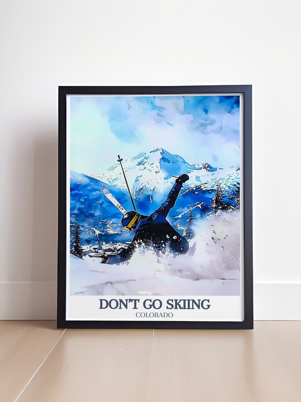 Don't Go Skiing Faceplant Snow Colorado Backcountry Ski Poster - Image 4