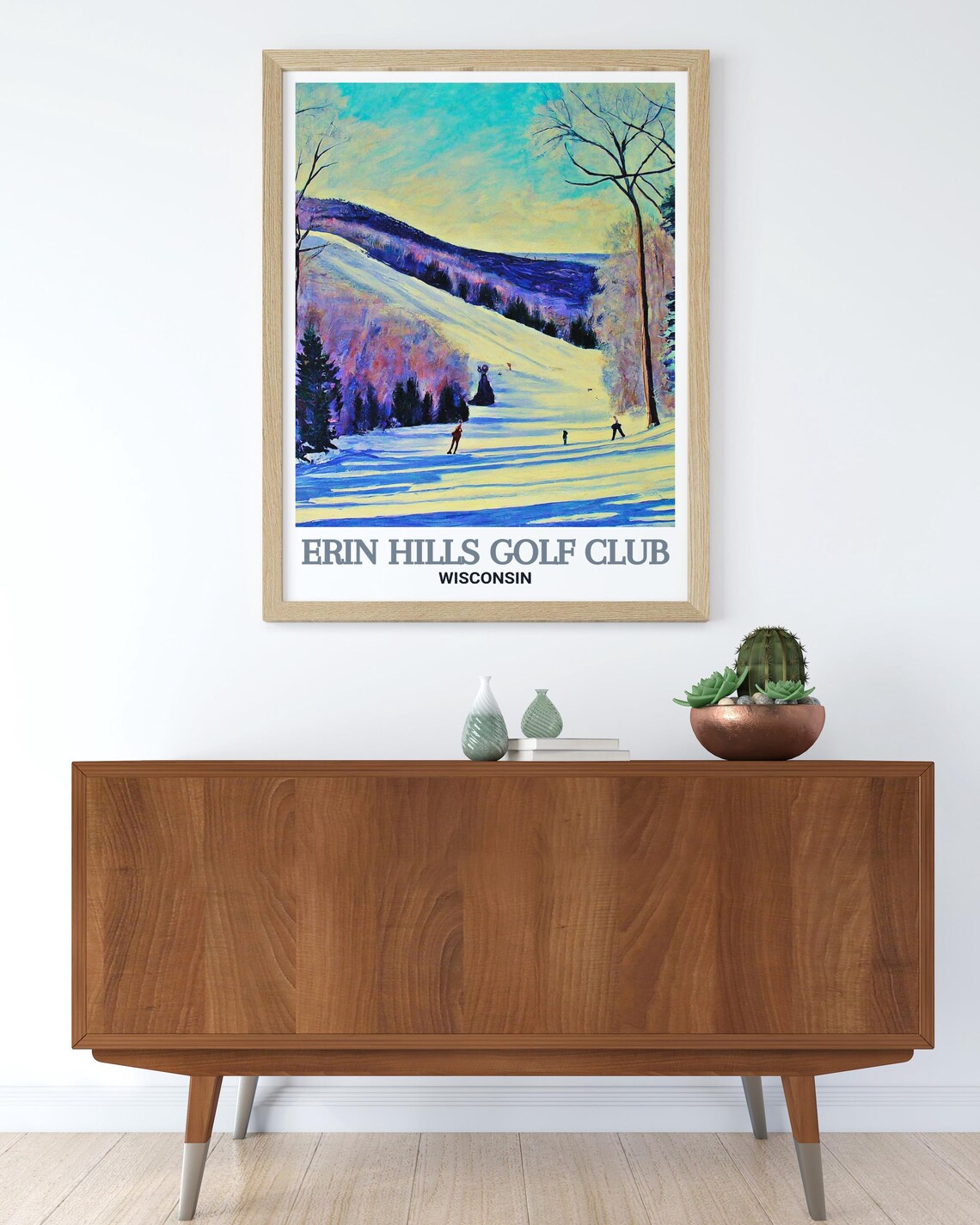 Erin Hills Golf Club Wisconsin Winter Snow Slope Travel Poster - Image 2