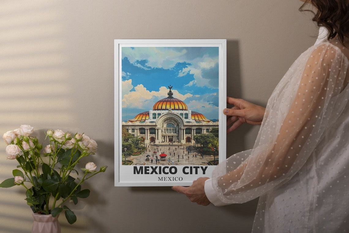 Mexico City Print Art Of Palacio De Bellas Artes Mexico City Poster Mexico City Travel Print Mexico City Decor - Image 2