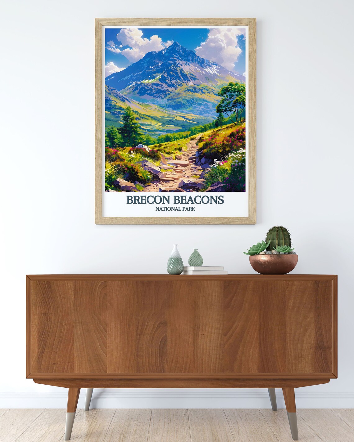 Brecon Beacons National Park Welsh Rocky Mountain Trail Scenic Poster - Image 2