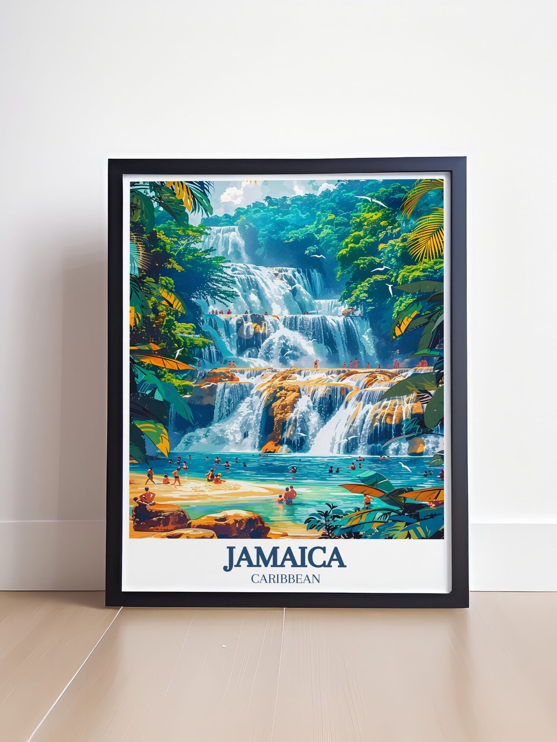 Jamaica Dunns River Falls Travel Poster, Ocho Rios - Image 4