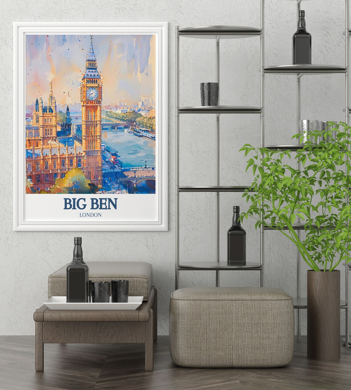Big Ben London Golden Morning Parliament Thames River Poster - Image 2