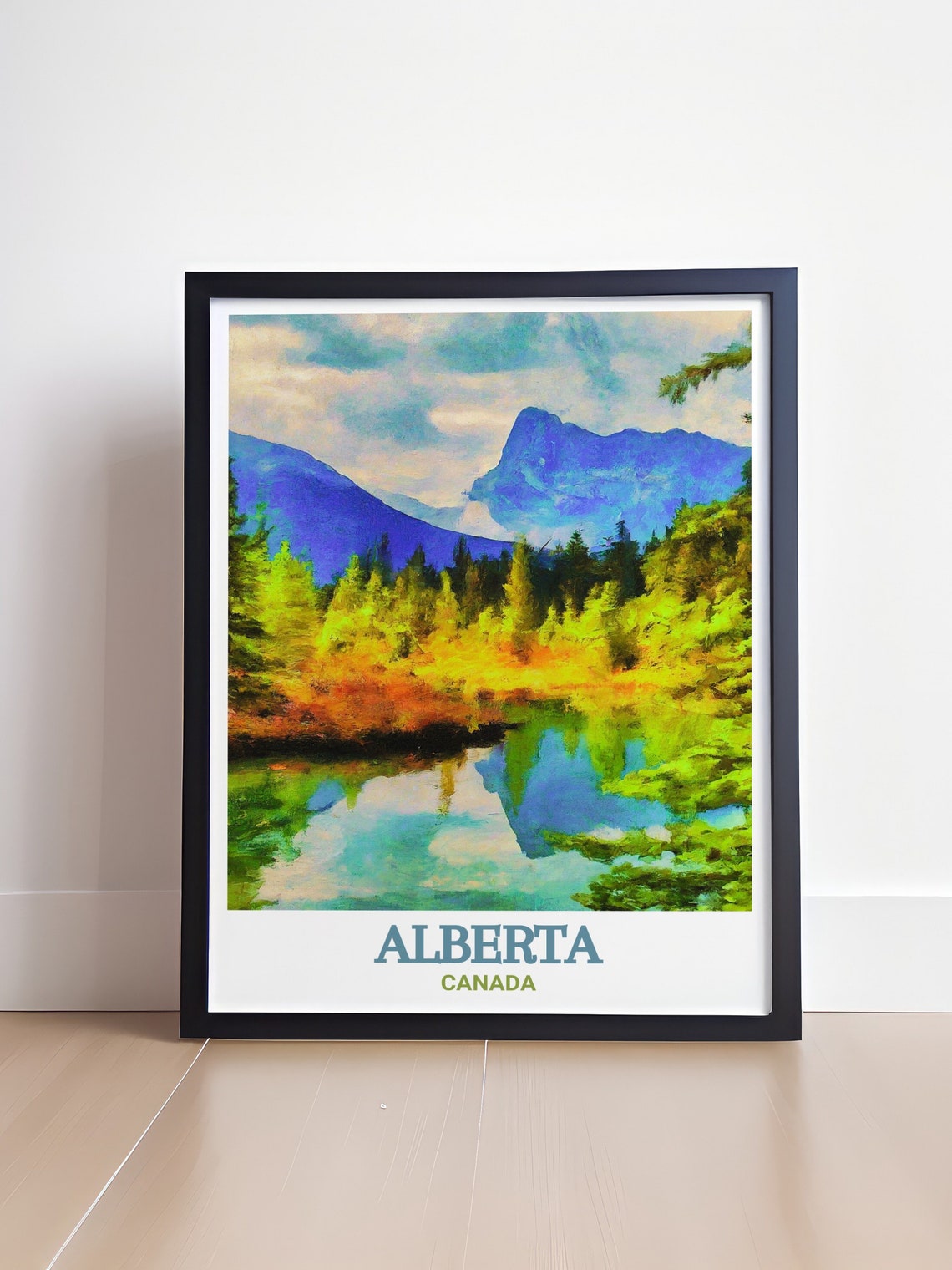 Alberta Jasper Lake Mountain Reflection Canada Scenic Poster - Image 4