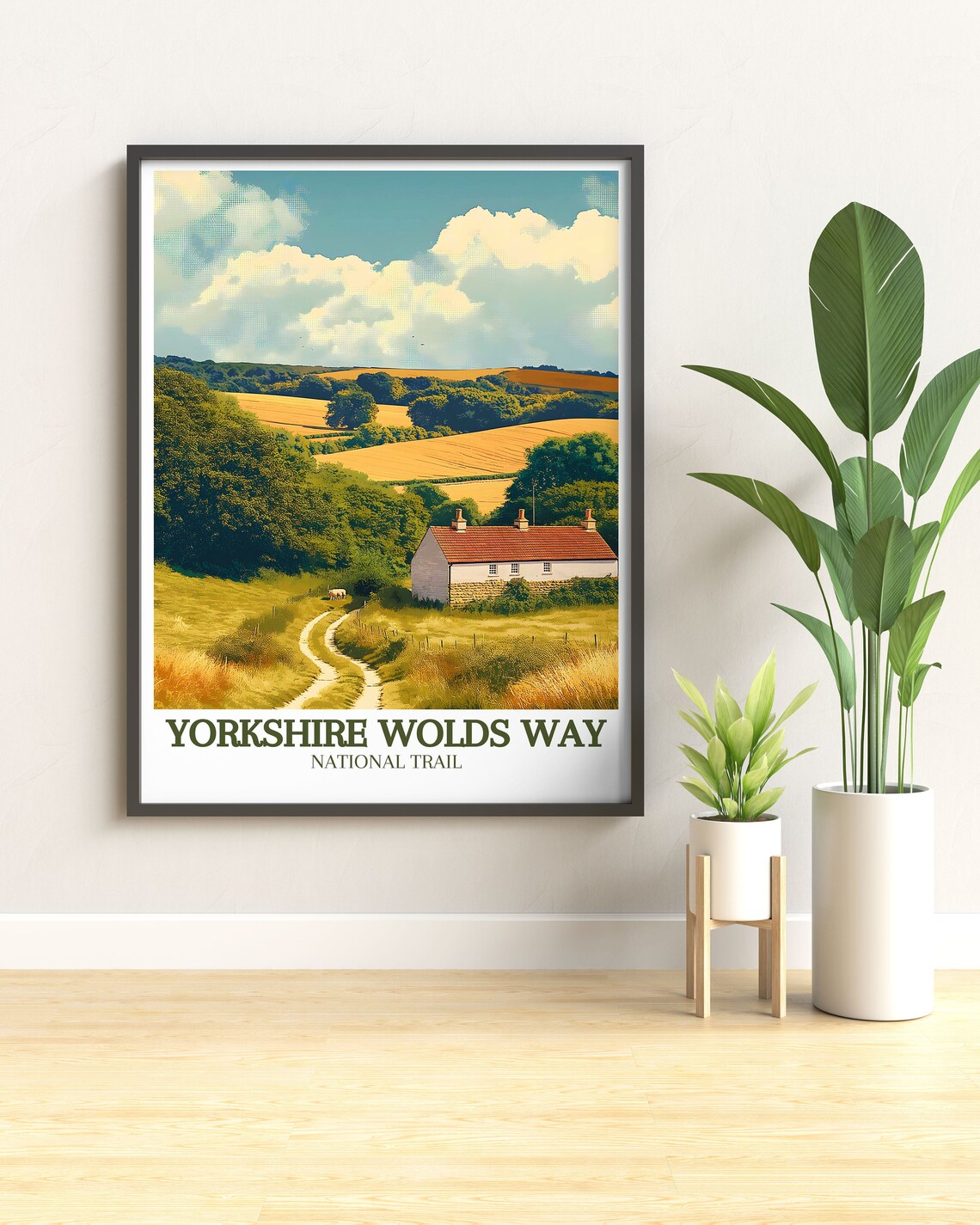Yorkshire Wolds Way National Trail Cottage Rural Travel Poster - Image 2