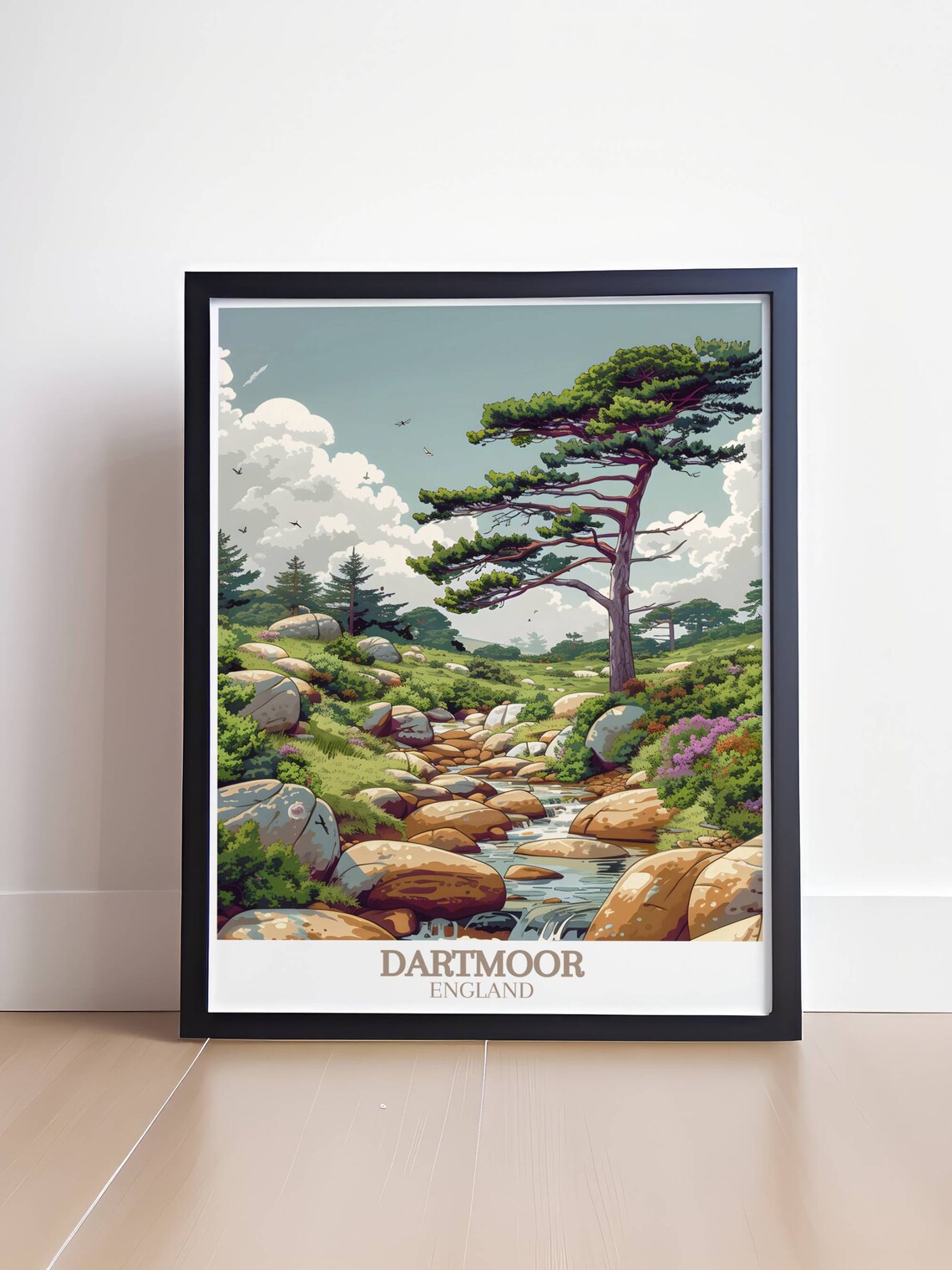 Dartmoor England Pine Stream Rocky Moorland Valley Scenic Poster - Image 4