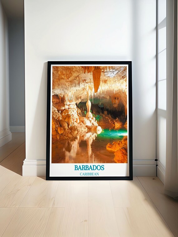 Barbados Harrison Cave Stalactites Underground Travel Poster
