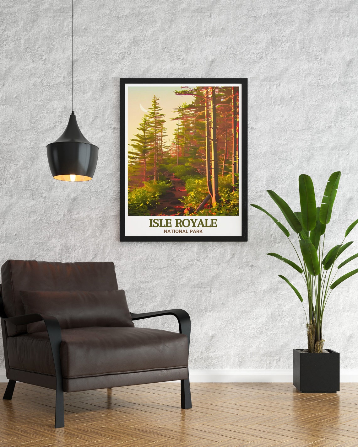 Isle Royale Greenstone Ridge Forest Trail Golden Pines Poster - Image 3