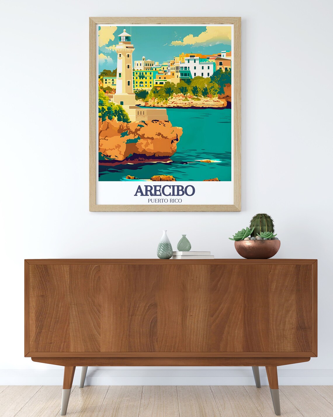 Arecibo Travel Poster, Lighthouse Landmark Art Print - Image 3