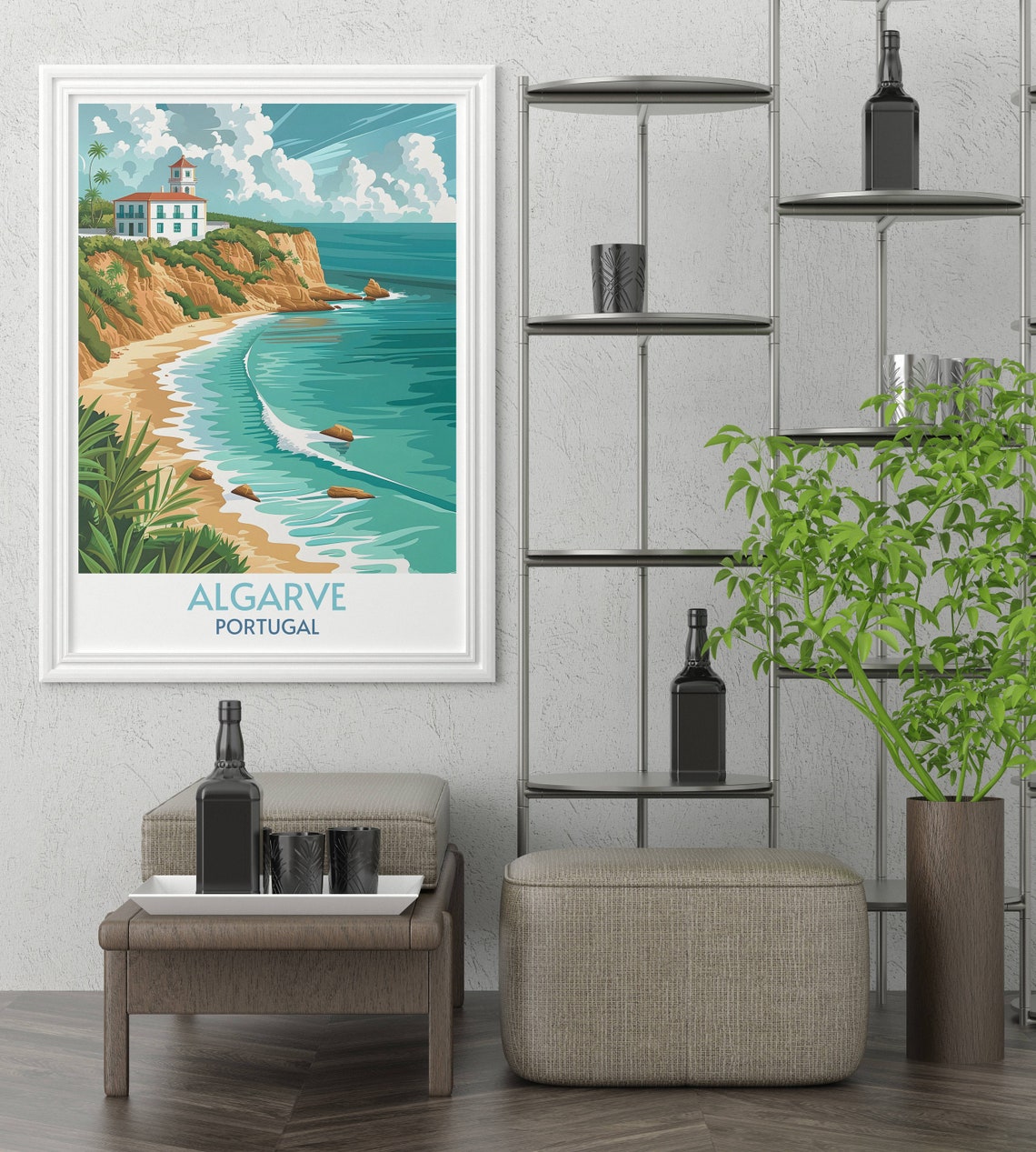 Algarve Portugal Beach Cliffs Villa Turquoise Seaside Coast Poster - Image 3
