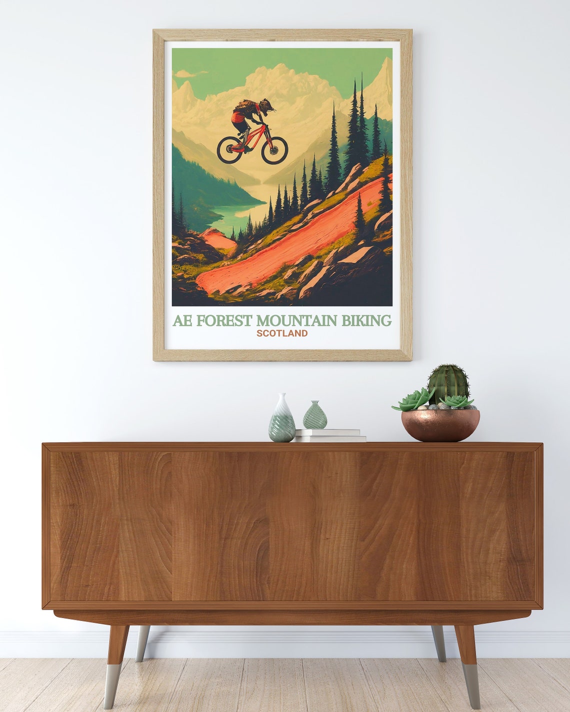 Ae Forest Mountain Biking Scotland Jump Over Mountain Lake Poster - Image 2