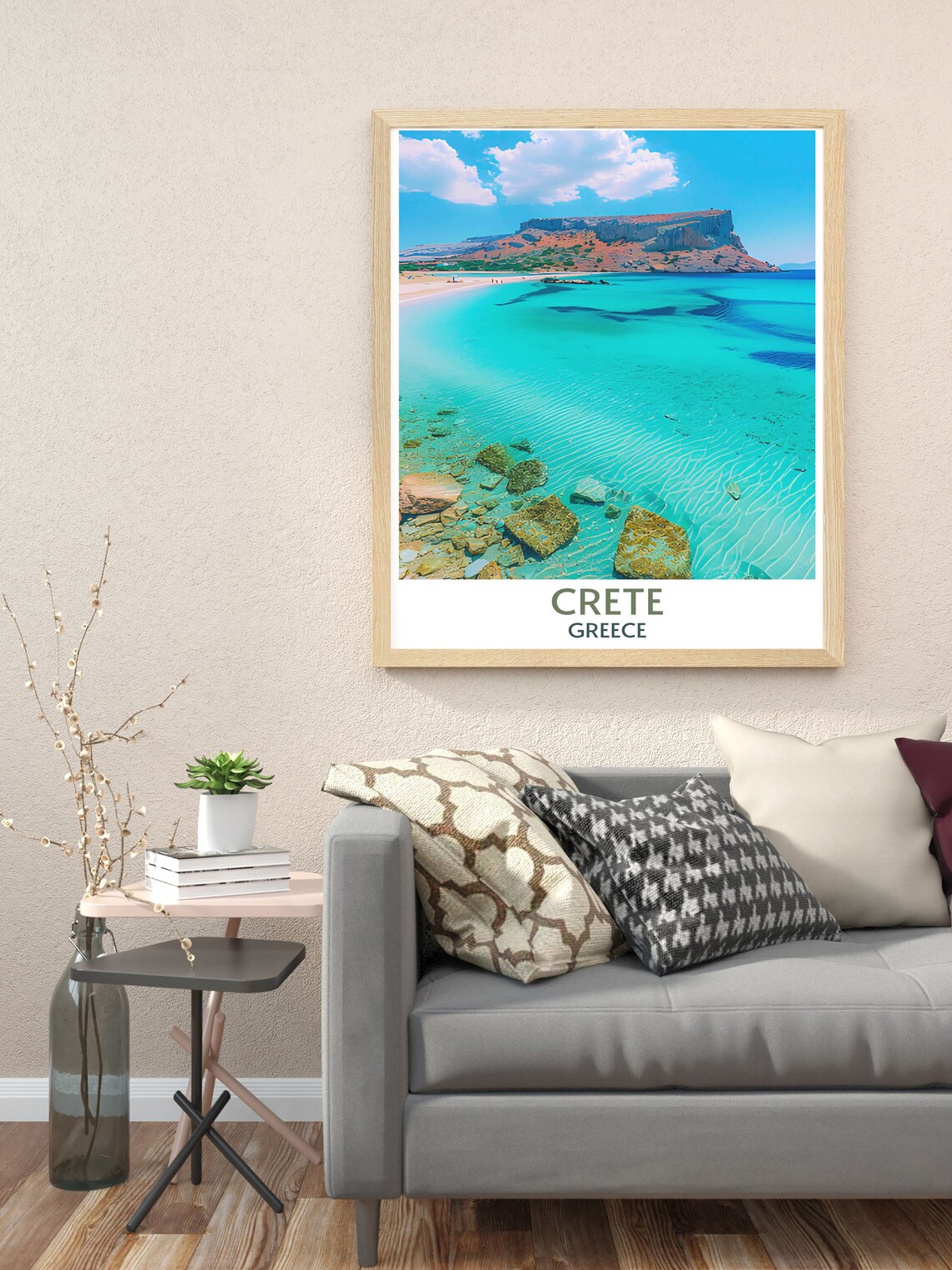 Crete Greece Turquoise Bay Crystal Waters Beach Island Poster - Image 2