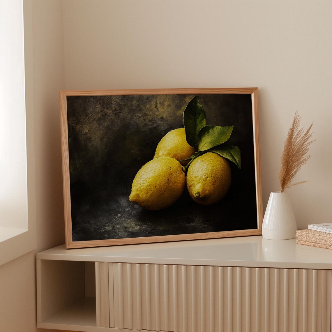 Golden Lemons Still Life, Classic Kitchen Wall Art Print - Image 2