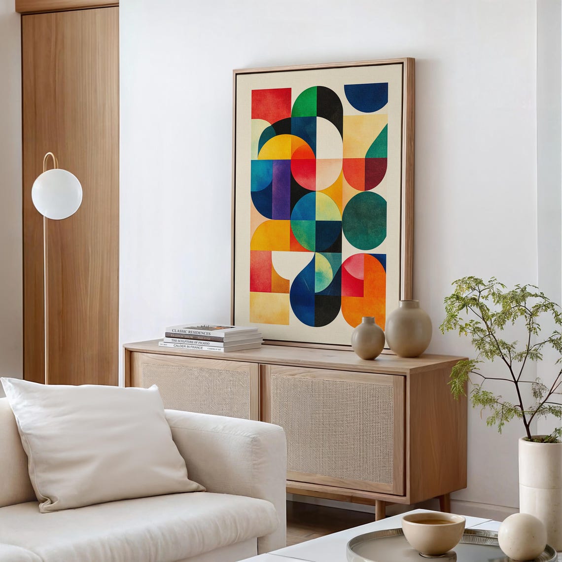 Colorful Geometric Circles Arches Modern Bauhaus Abstract Art Poster - Image 3
