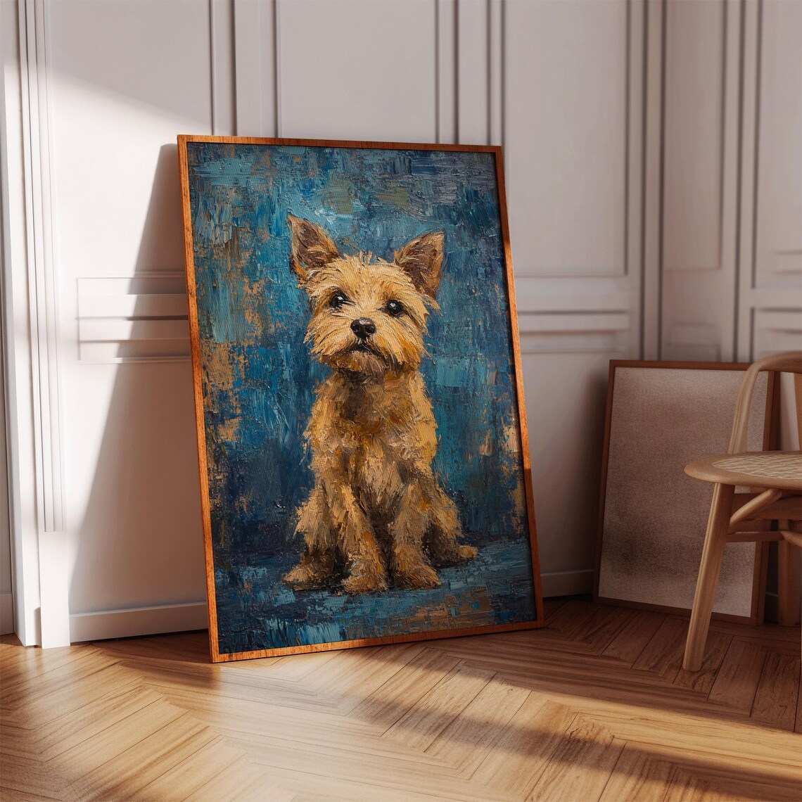 Textured Yorkie Dog Painting, Terrier Portrait - Image 3