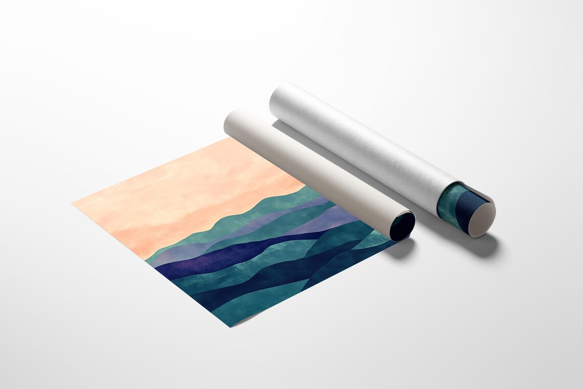 Abstract Layered Mountain Art Print, Minimalist Nature - Image 4