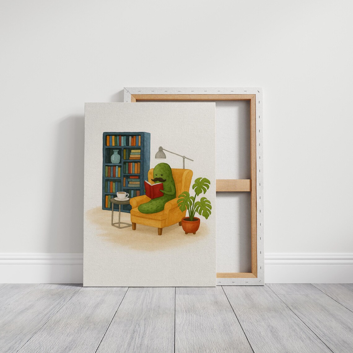 Funny Pickle Reading Book, Whimsical Home Library Decor - Image 2