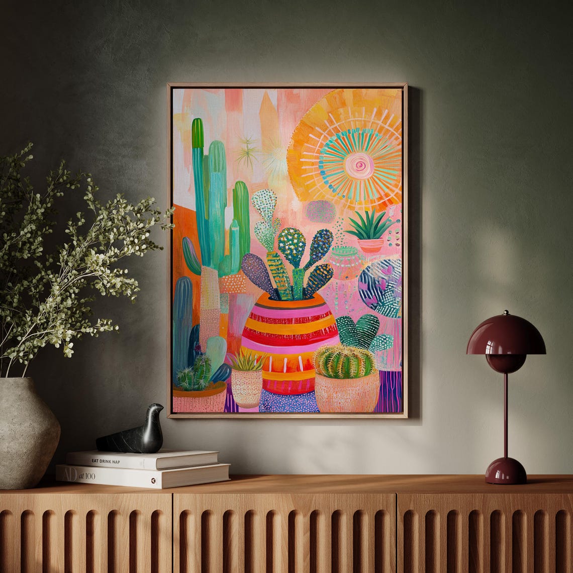 Vibrant Cactus And Succulent Artwork With Bold Colors And Modern Southwest Design For Unique Wall Decor Prints - Image 2