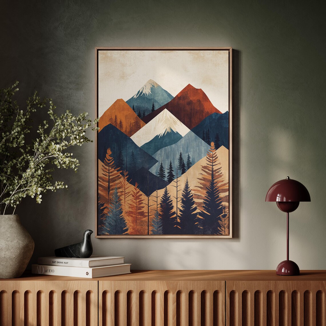 Geometric Mountain Modern Abstract Landscape Art Print - Image 5