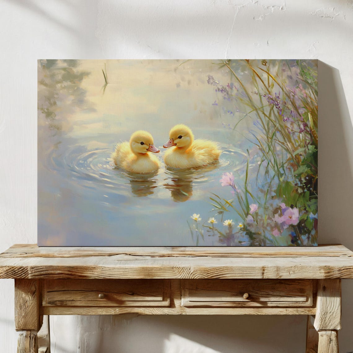 Charming Ducklings In A Tranquil Pond - Image 2