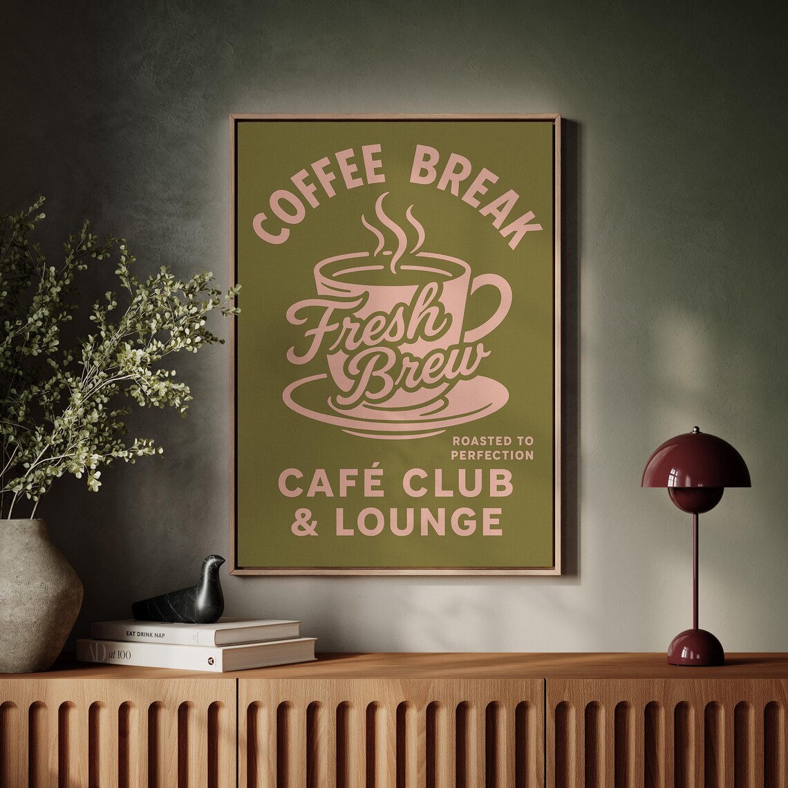 Coffee Break Fresh Brew Poster, Vintage Café Quote - Image 4