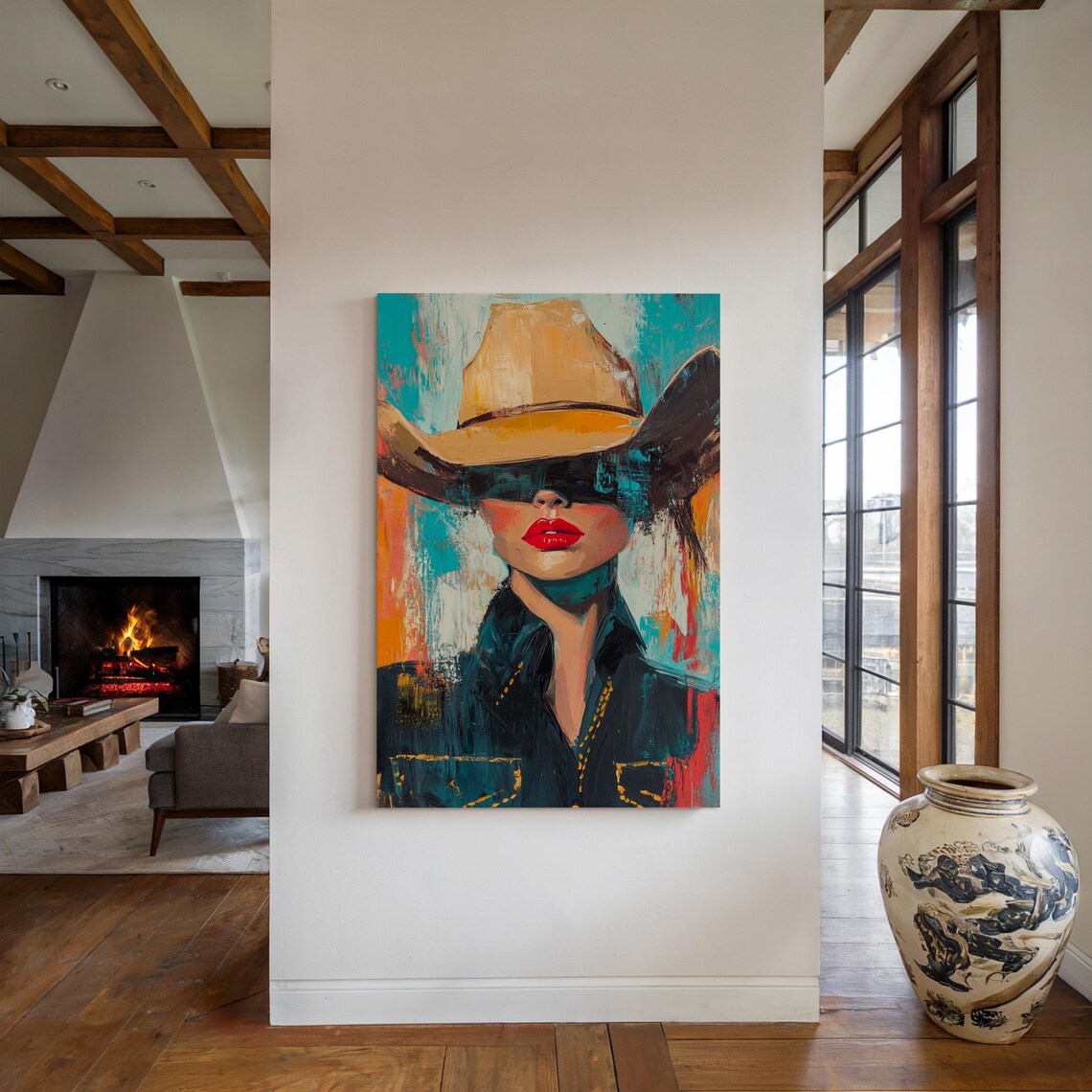 Bold Cowgirl Portrait, Modern Southwestern Art Print - Image 5