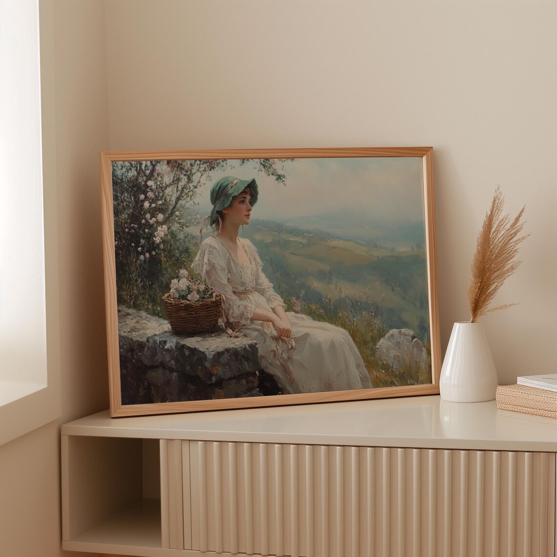 Romantic Lady In Lace Dress, Vintage Pastoral Scene - Image 4