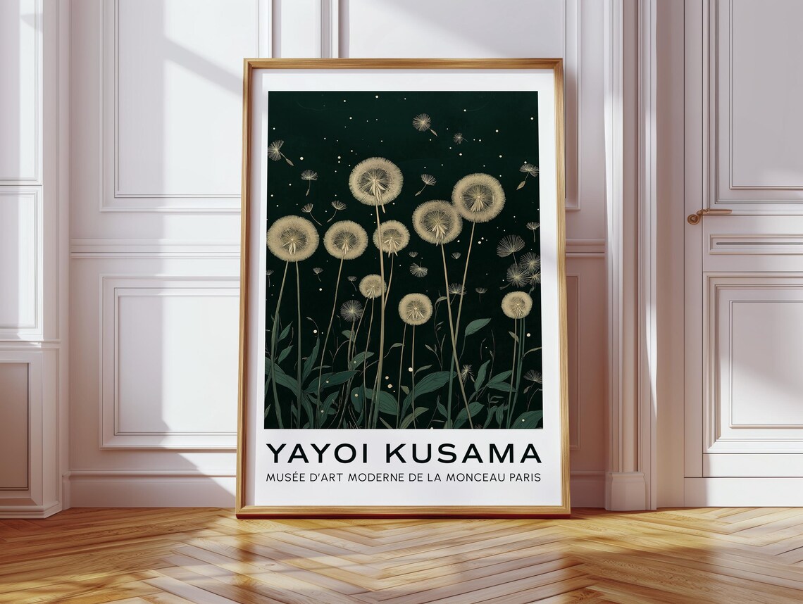 Yayoi Kusama Inspired Dandelion, Botanical Art Print