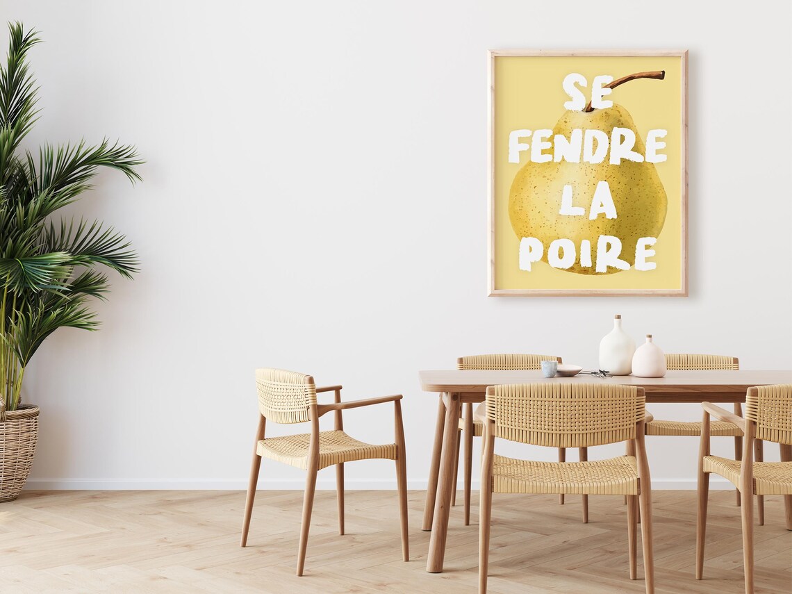 Se Fendre La Poire Golden Pear French Idiom Sunny Kitchen Poster - Image 2