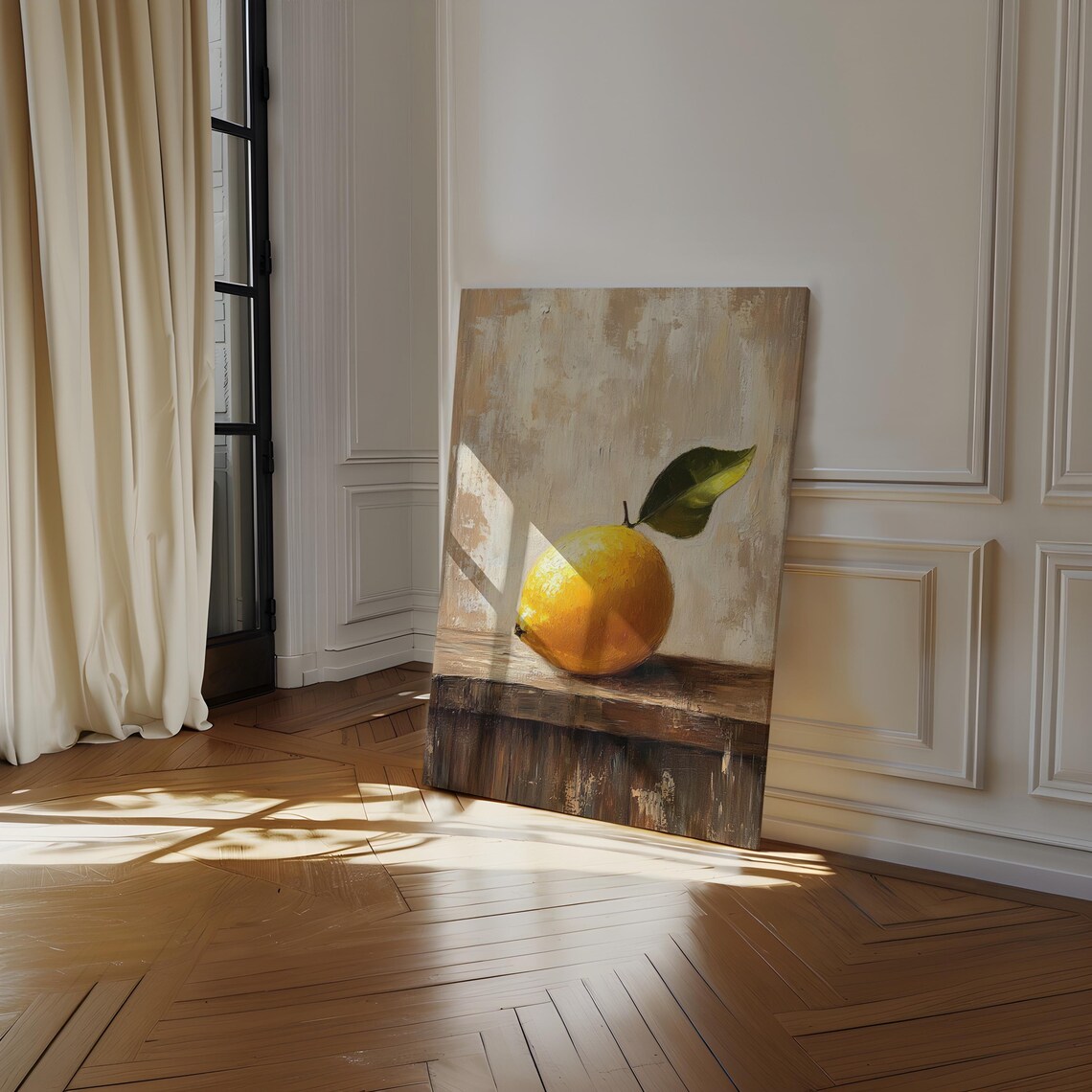 Rustic Lemon Still Life Painting, Kitchen Wall Art - Image 5