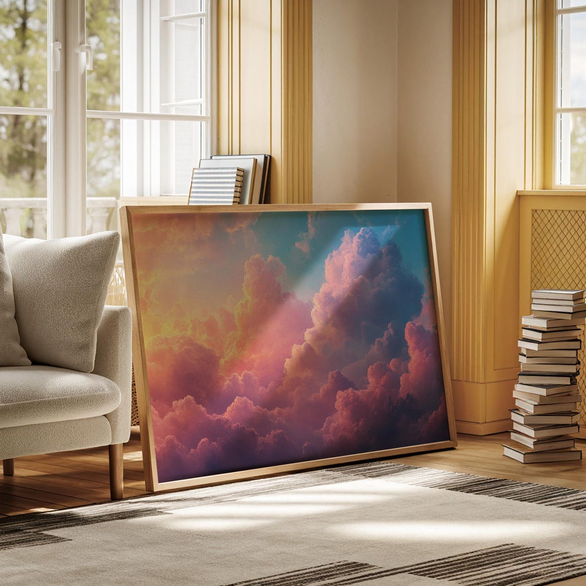 Dreamy Pastel Cloudscape Sunset Pink Purple Golden Sky Poster - Image 4