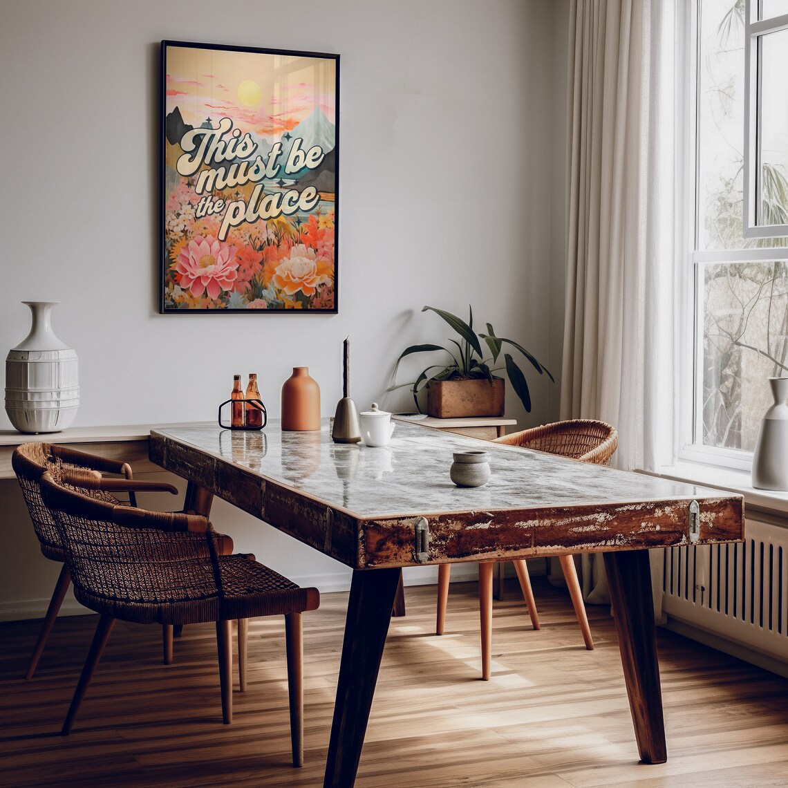 This Must Be The Place Retro Scenic Typography Poster - Image 2