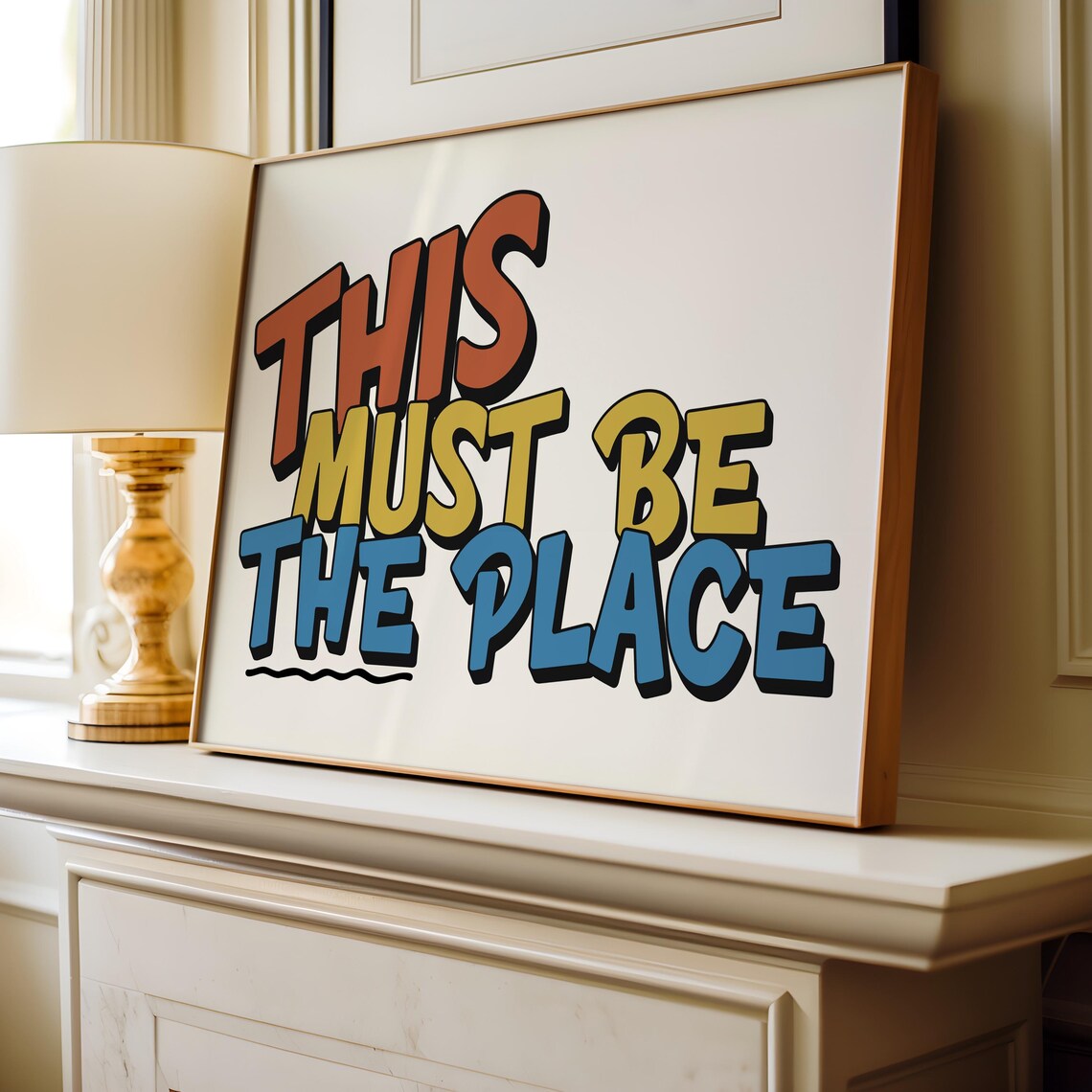 This Must Be The Place Colorful Retro Typography Lettering Poster - Image 2