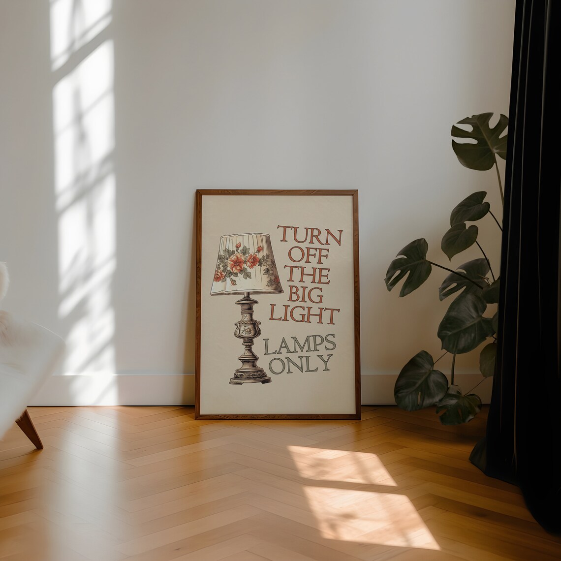 Turn Off The Big Light Lamps Only Cozy Vintage Floral Lamp Print - Image 3