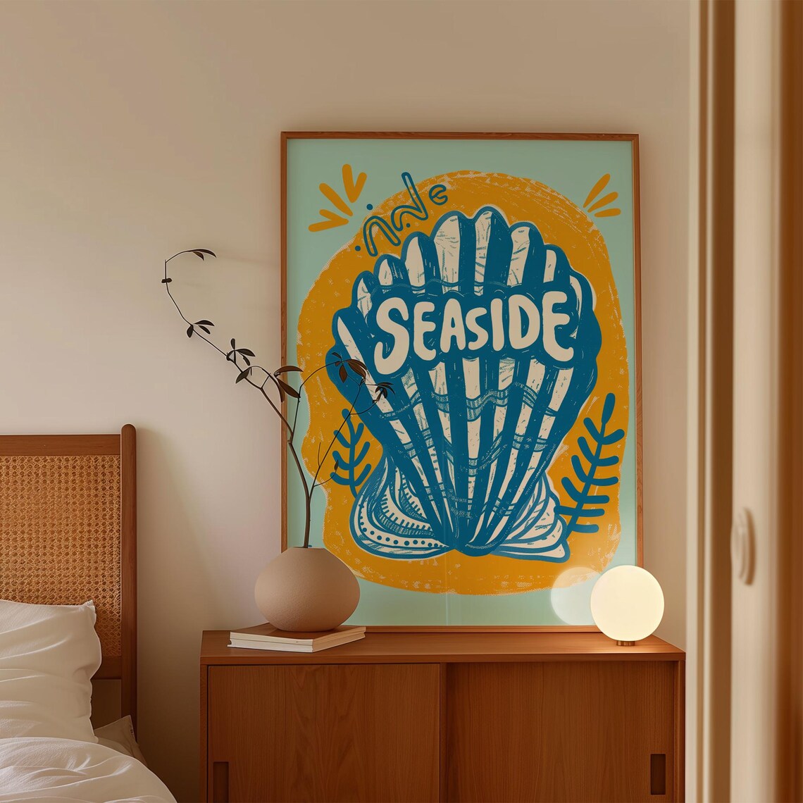 Seaside Modern Abstract Seashell Coastal Art Print - Image 3