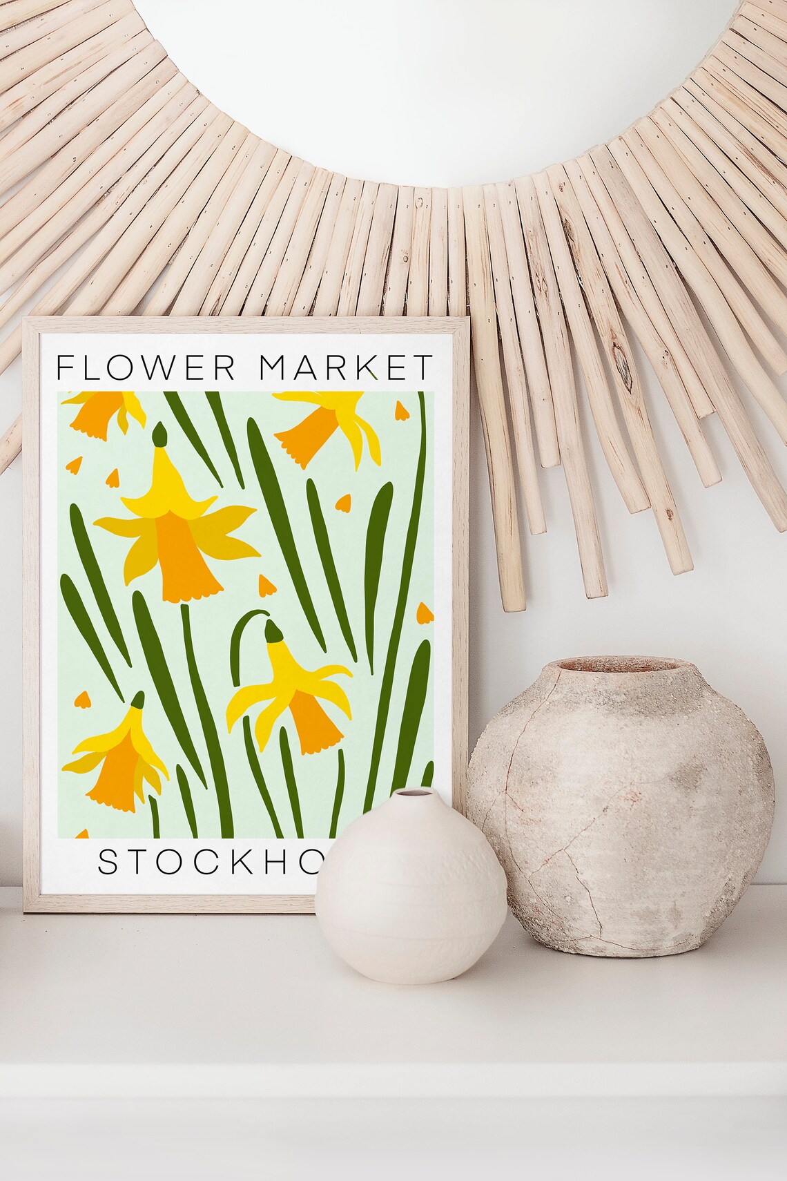 Stockholm Flower Market Retro Floral Poster - Image 2