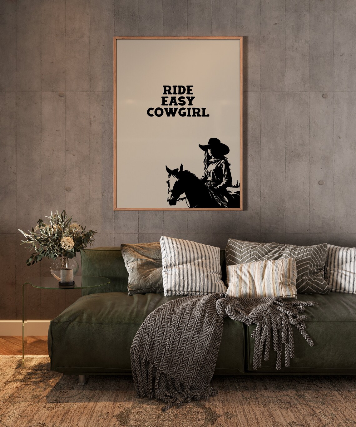 Ride Easy Cowgirl Western Horse Silhouette Minimalist Poster - Image 2