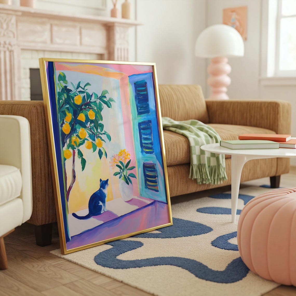 Matisse-Inspired Open Window Cat Art Print - Image 3