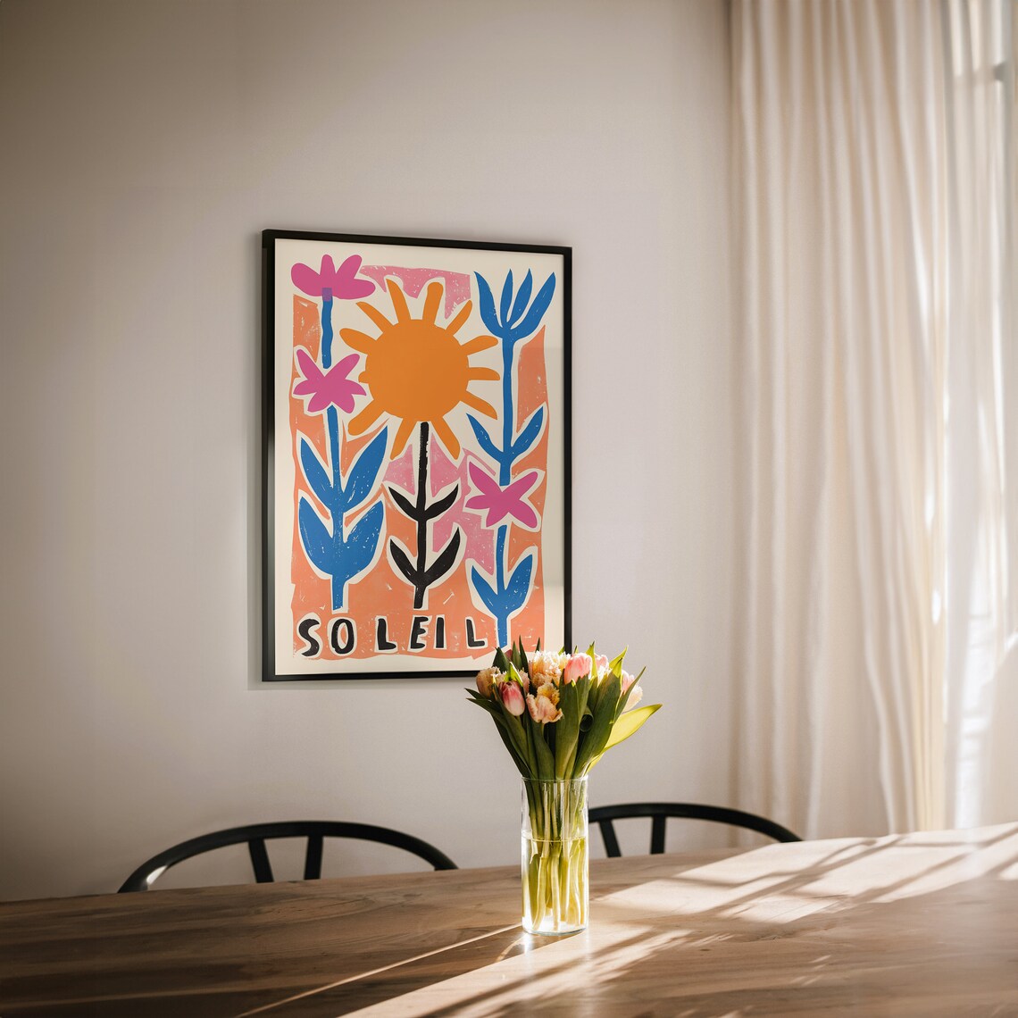Soleil Retro Sun Art Print, Boho Summer Decor - Image 2