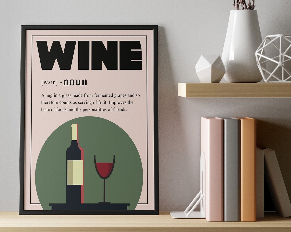 Wine Poster, Mid Century Modern Wine Lovers