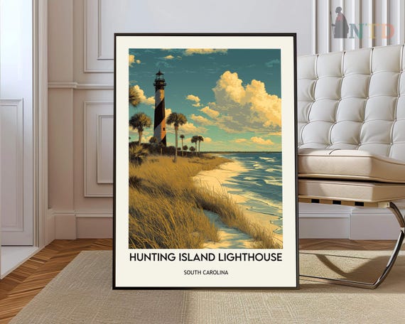 Hunting Island Lighthouse Poster Wall Art Print Photo