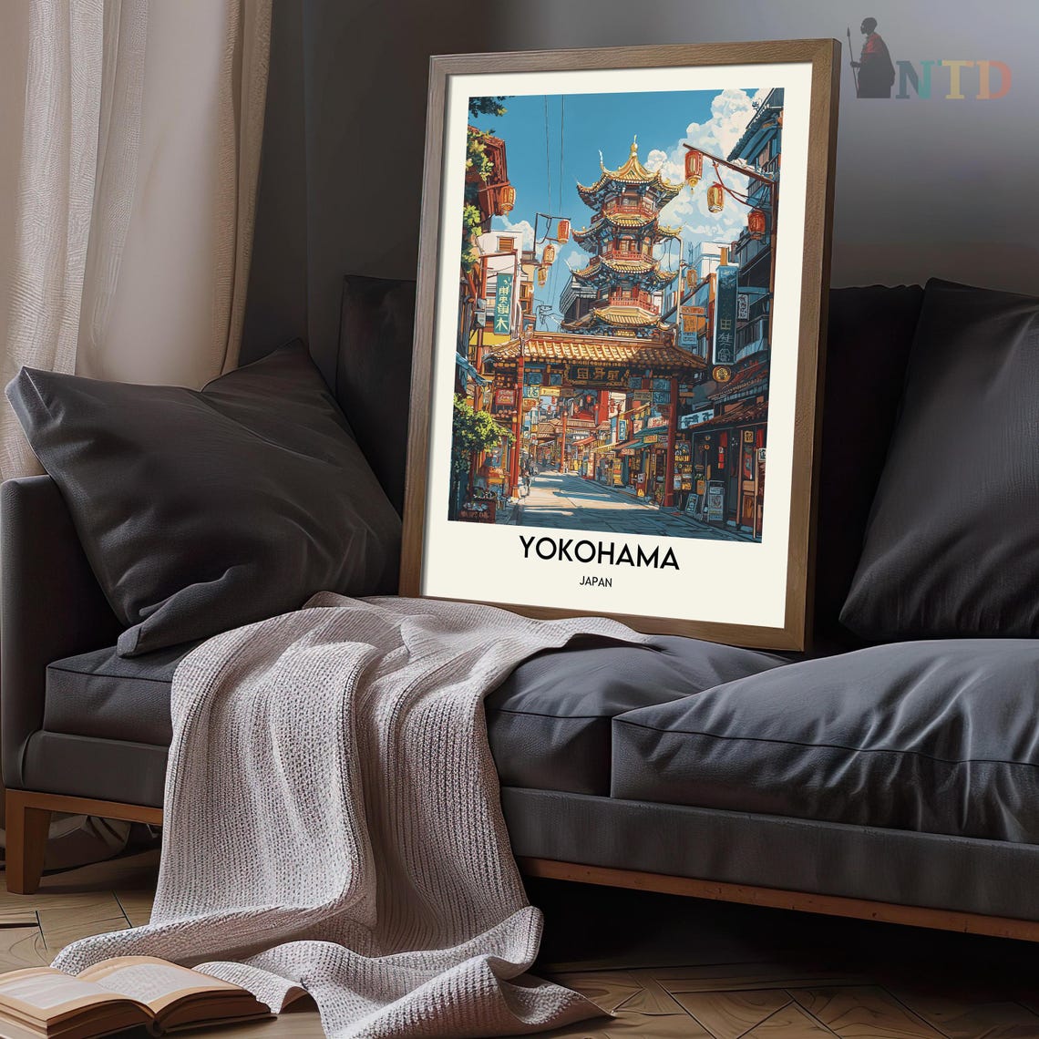 Yokohama Print Yokohama Wall Art Yokohama Poster Yokohama Photo Yokohama Poster Print Yokohama Travel Poster Yokohama Japan Poster - Image 2