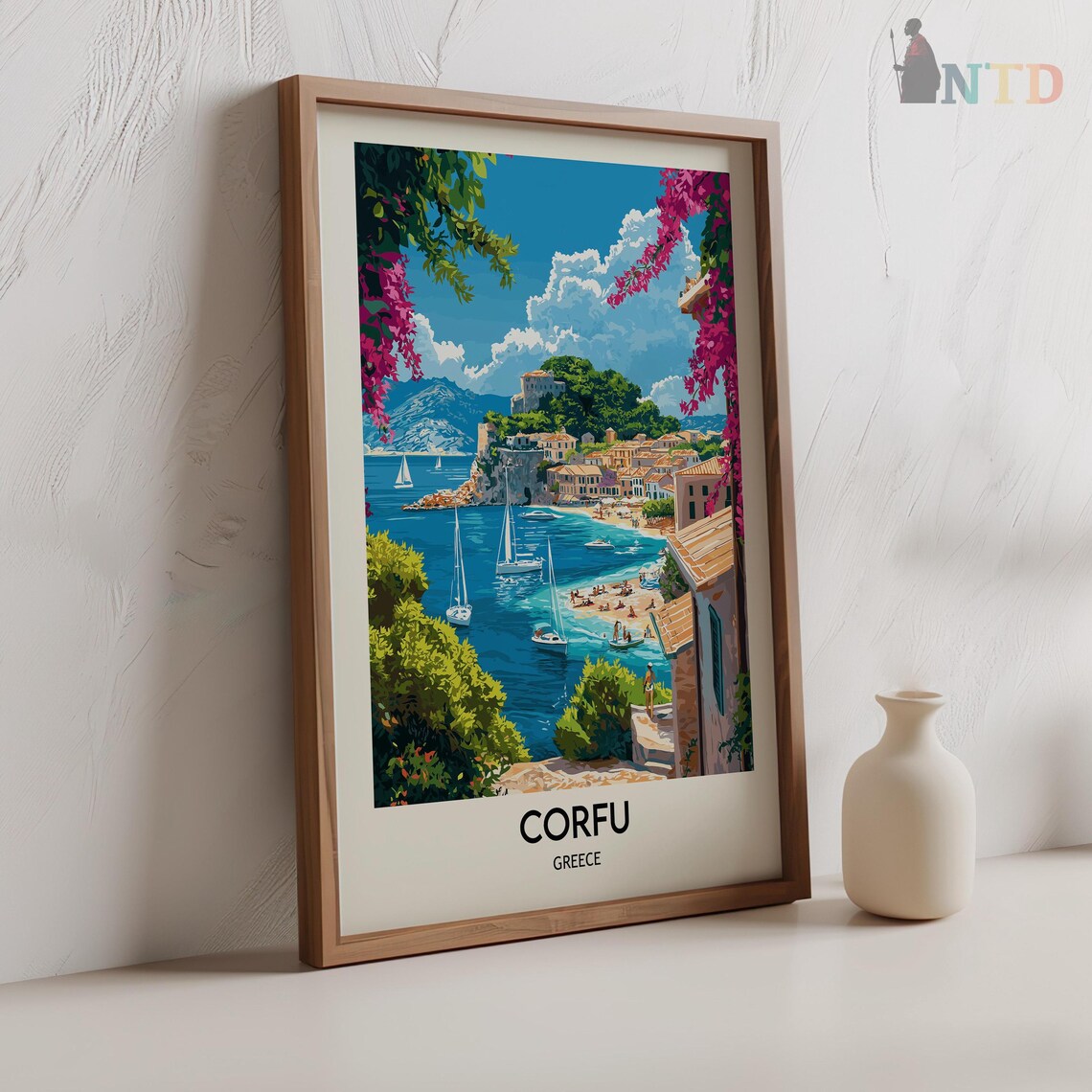 Corfu Travel Poster, Corfu Greece Wall Art Print - Image 2