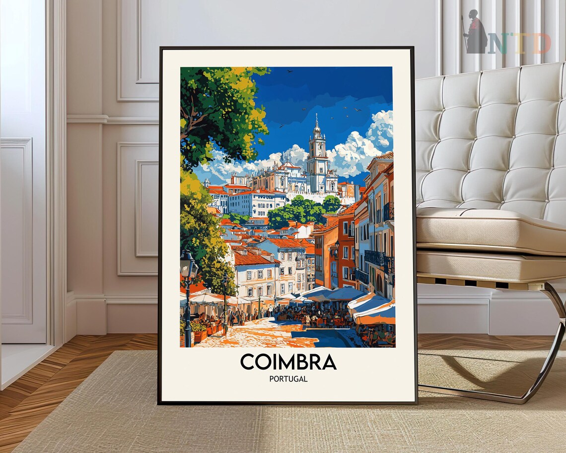 Coimbra Portugal Old Town University Hilltop Terracotta Roofs Poster