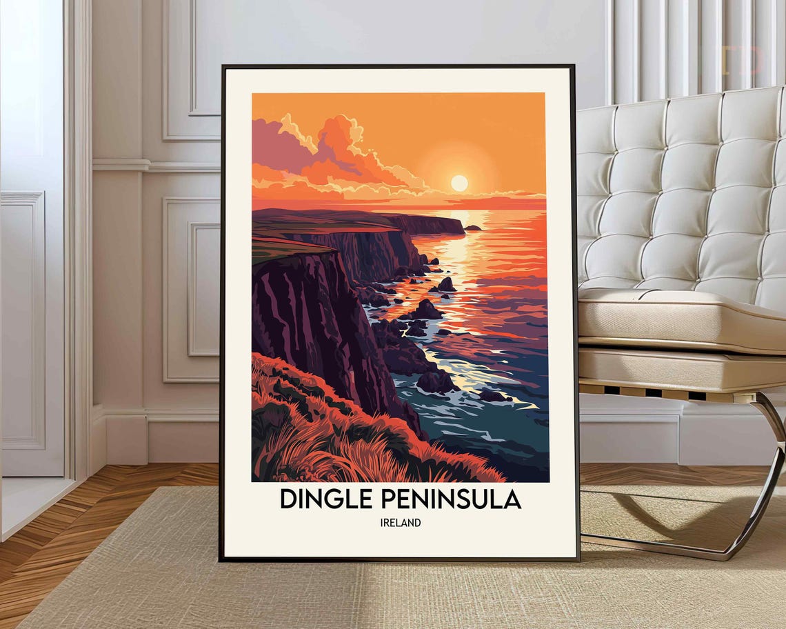 Dingle Peninsula Ireland Dramatic Sea Cliffs Sunset Atlantic Poster
