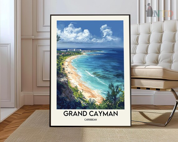 Grand Cayman Caribbean Beach Turquoise Water Tropical Island Poster