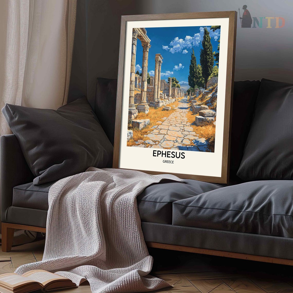 Ephesus Greece Ancient Ruins Marble Columned Street History Poster - Image 3