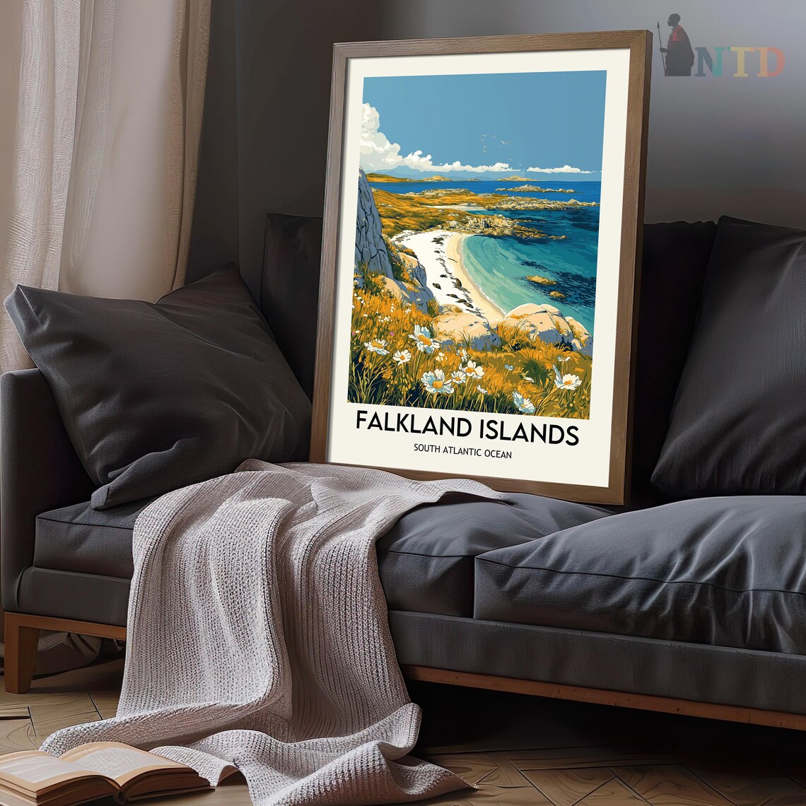 Falkland Islands Map, Falkland Islands Travel Poster - Image 3
