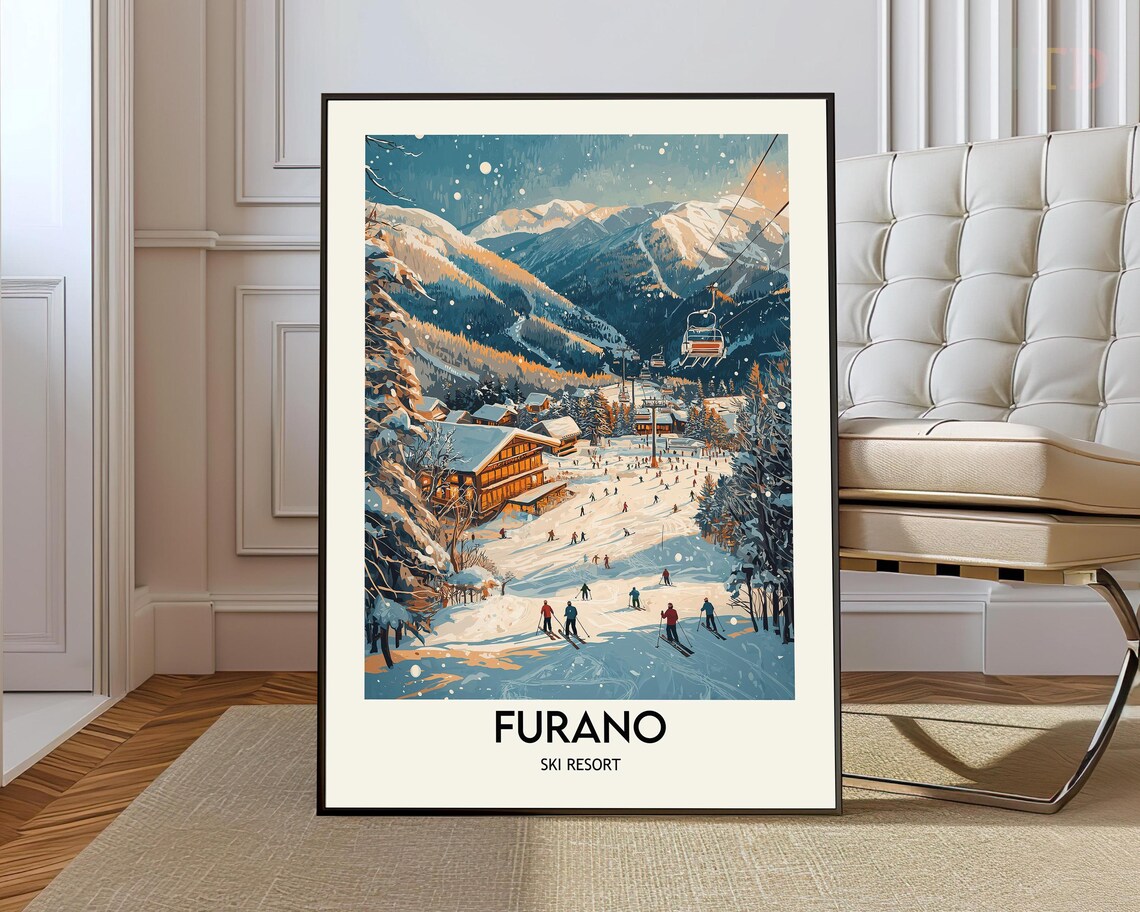 Furano Ski Resort Travel Poster, Japan